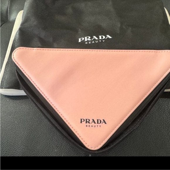 Prada Handbags - Prada Beauty Pink and Black Cosmetic Bag